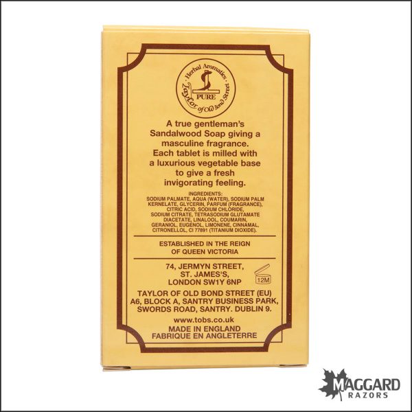 Taylor of Old Bond Street Sandalwood Pure Vegetable Triple Milled Bar Soap, 200g For Cheap - Image 3