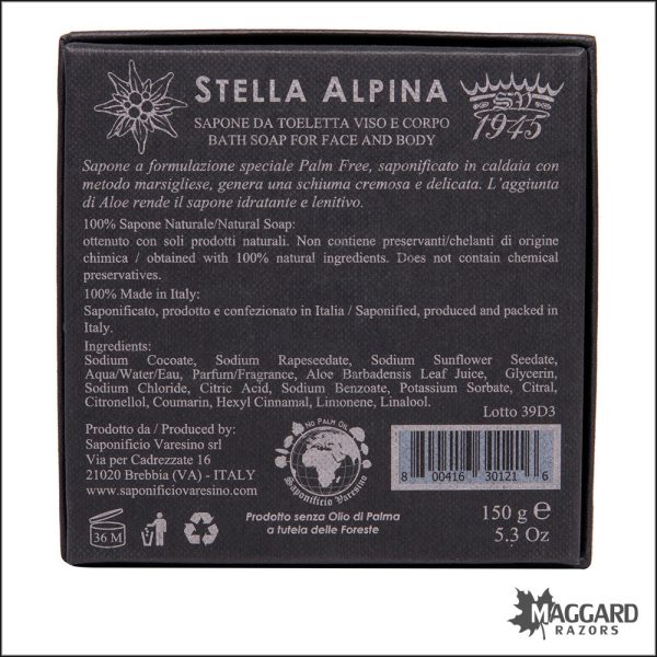 Saponificio Varesino Stella Alpina Bath Soap, 150g Supply - Image 2