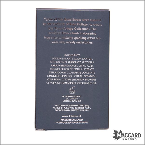 Taylor of Old Bond Street Eton College Pure Vegetable Triple Milled Bar Soap, 200g Hot on Sale - Image 3