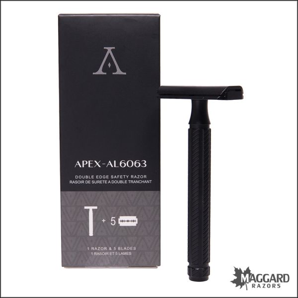 Aylsworth Razors The APEX AL-6063 Machined Aluminum Closed Comb DE Safety Razor, Black and Black Sale